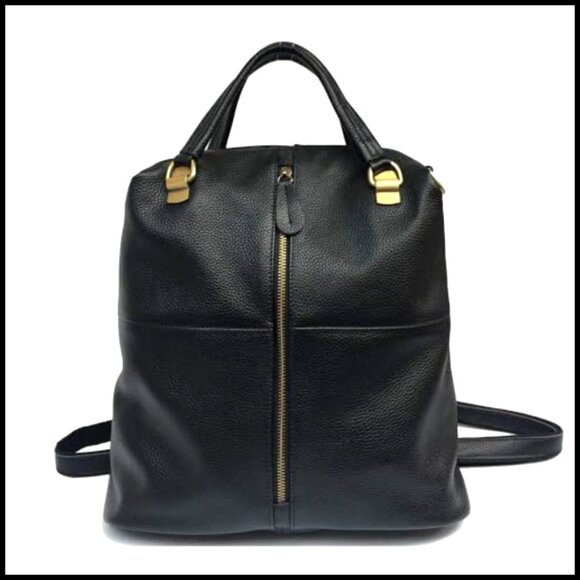 Genuine Leather Backpack Purse for Women, Adjustable Straps, Laptop Compatible main image 2